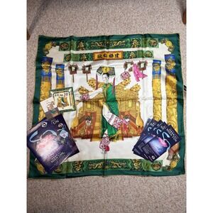 I Love Shen Yun Manchurian Elegance Silk Twill Multicolor Square Scarf 36"